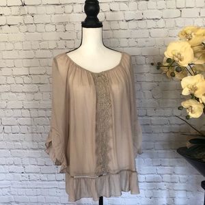 NWT Blouse with Ruffle Trim Size L
